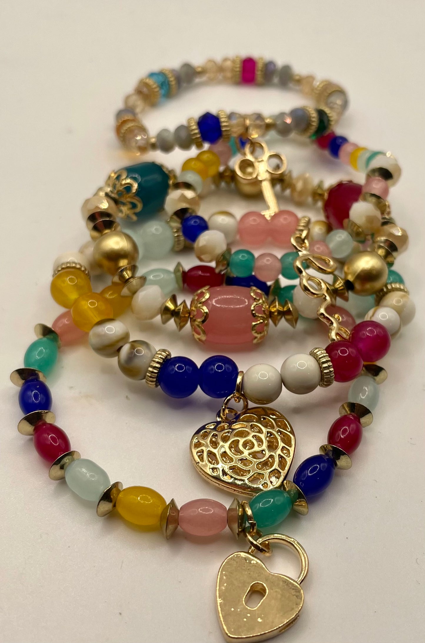 Love Charm Stack Bracelet Multi