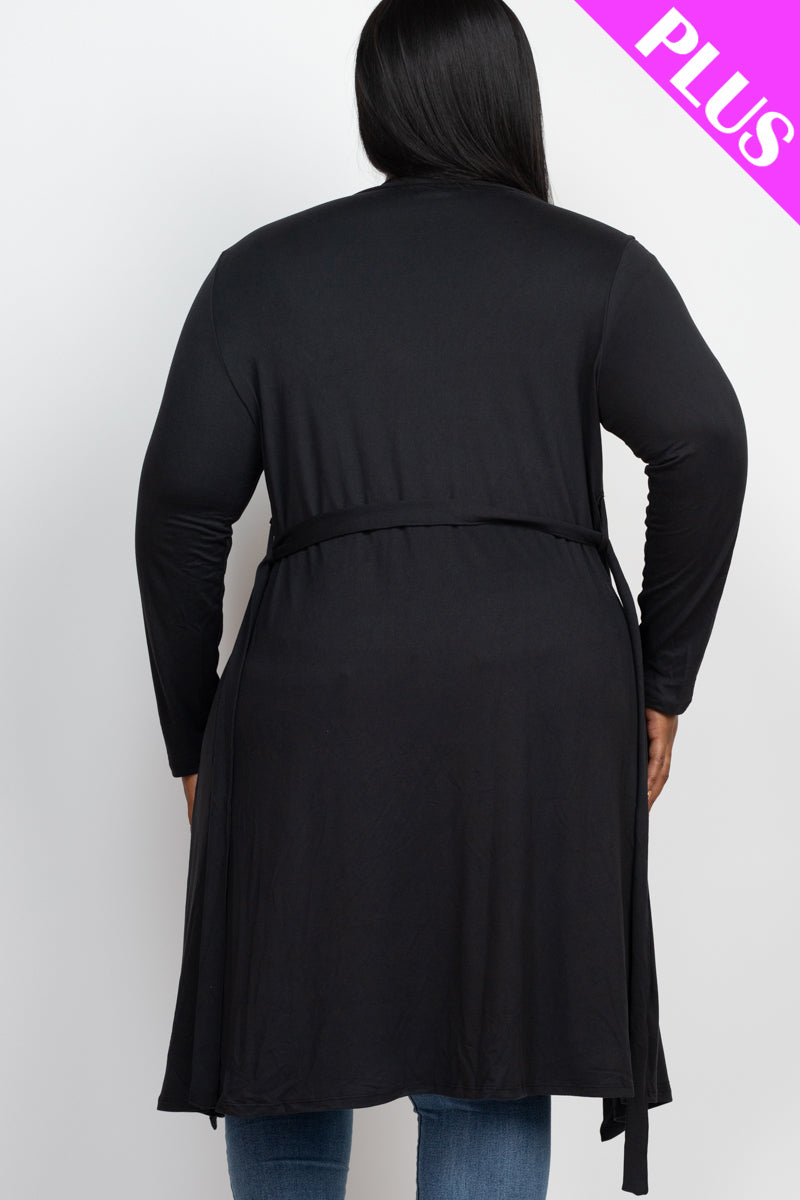 Plus Size Long Belted Cardigan (CAPELLA)
