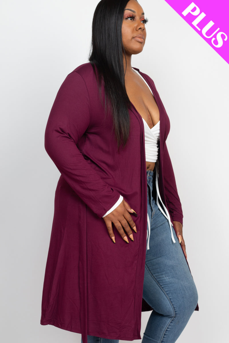 Plus Size Long Belted Cardigan (CAPELLA)