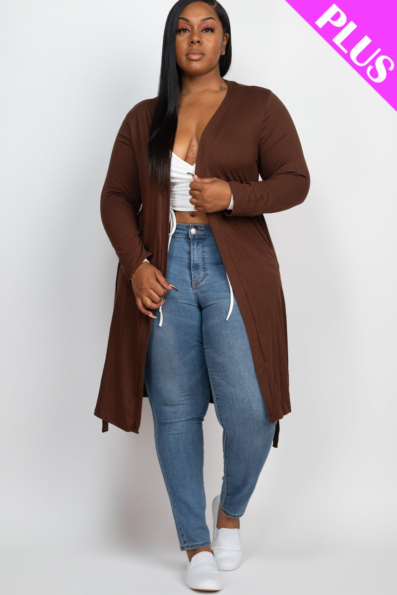 Plus Size Long Belted Cardigan (CAPELLA)