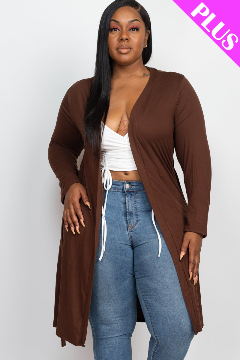 Plus Size Long Belted Cardigan (CAPELLA)