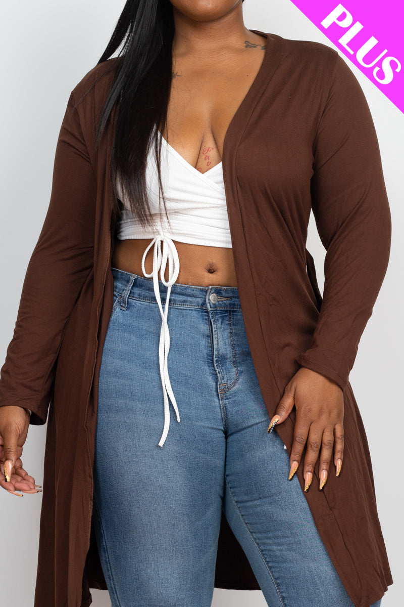 Plus Size Long Belted Cardigan (CAPELLA)