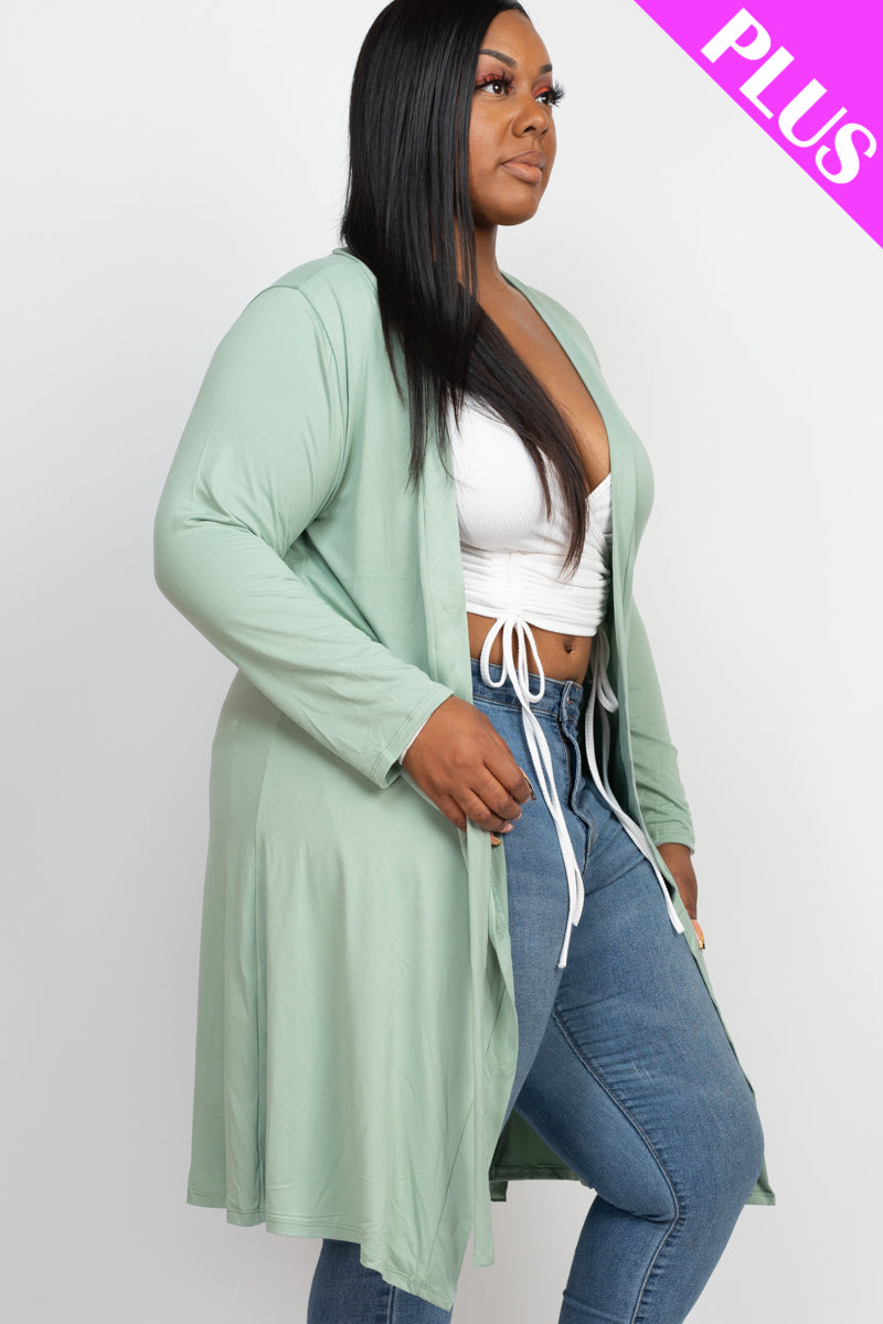 Plus Size Long Belted Cardigan (CAPELLA)