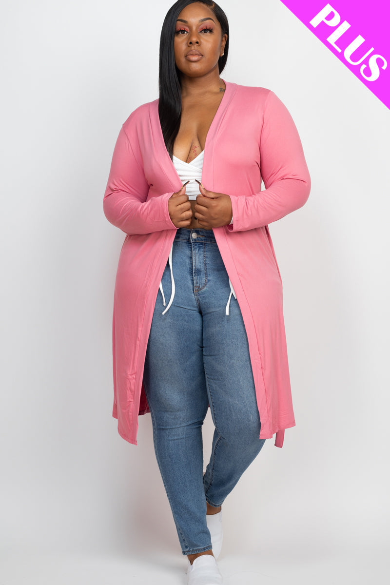 Plus Size Long Belted Cardigan (CAPELLA)