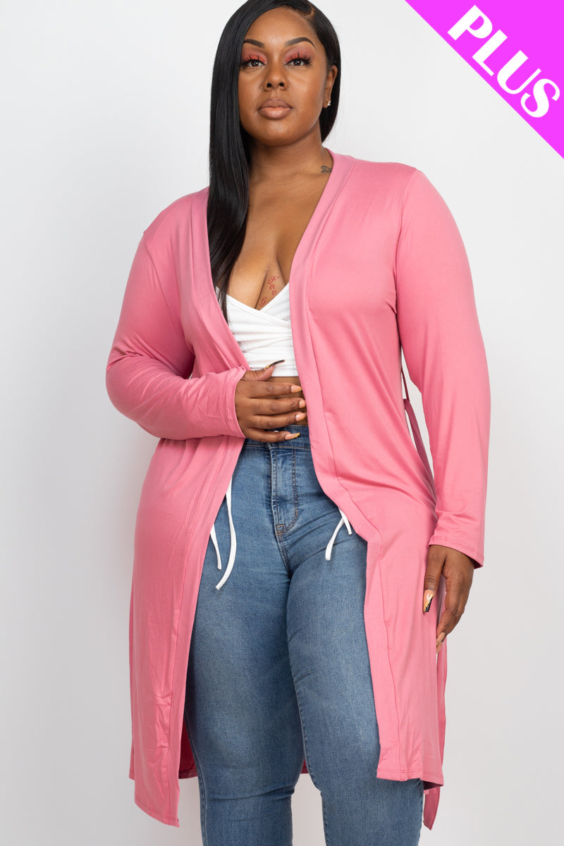 Plus Size Long Belted Cardigan (CAPELLA)