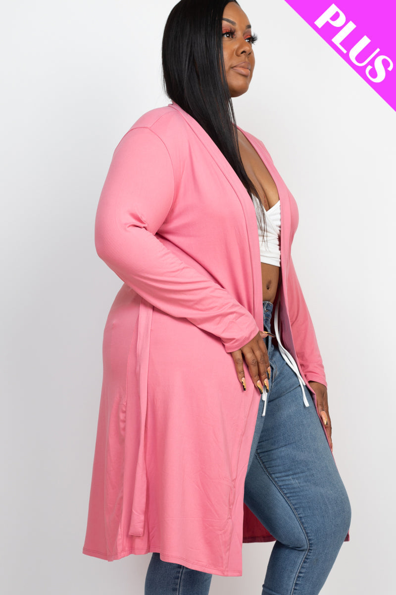 Plus Size Long Belted Cardigan (CAPELLA)