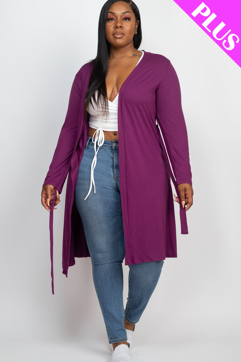Plus Size Long Belted Cardigan (CAPELLA)