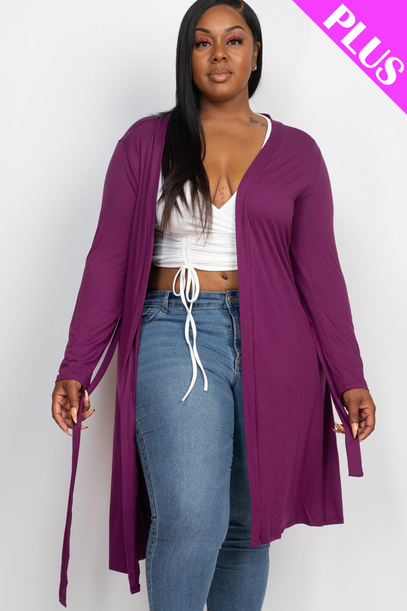 Plus Size Long Belted Cardigan (CAPELLA)