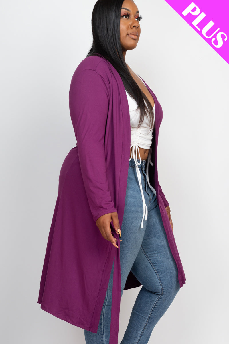Plus Size Long Belted Cardigan (CAPELLA)