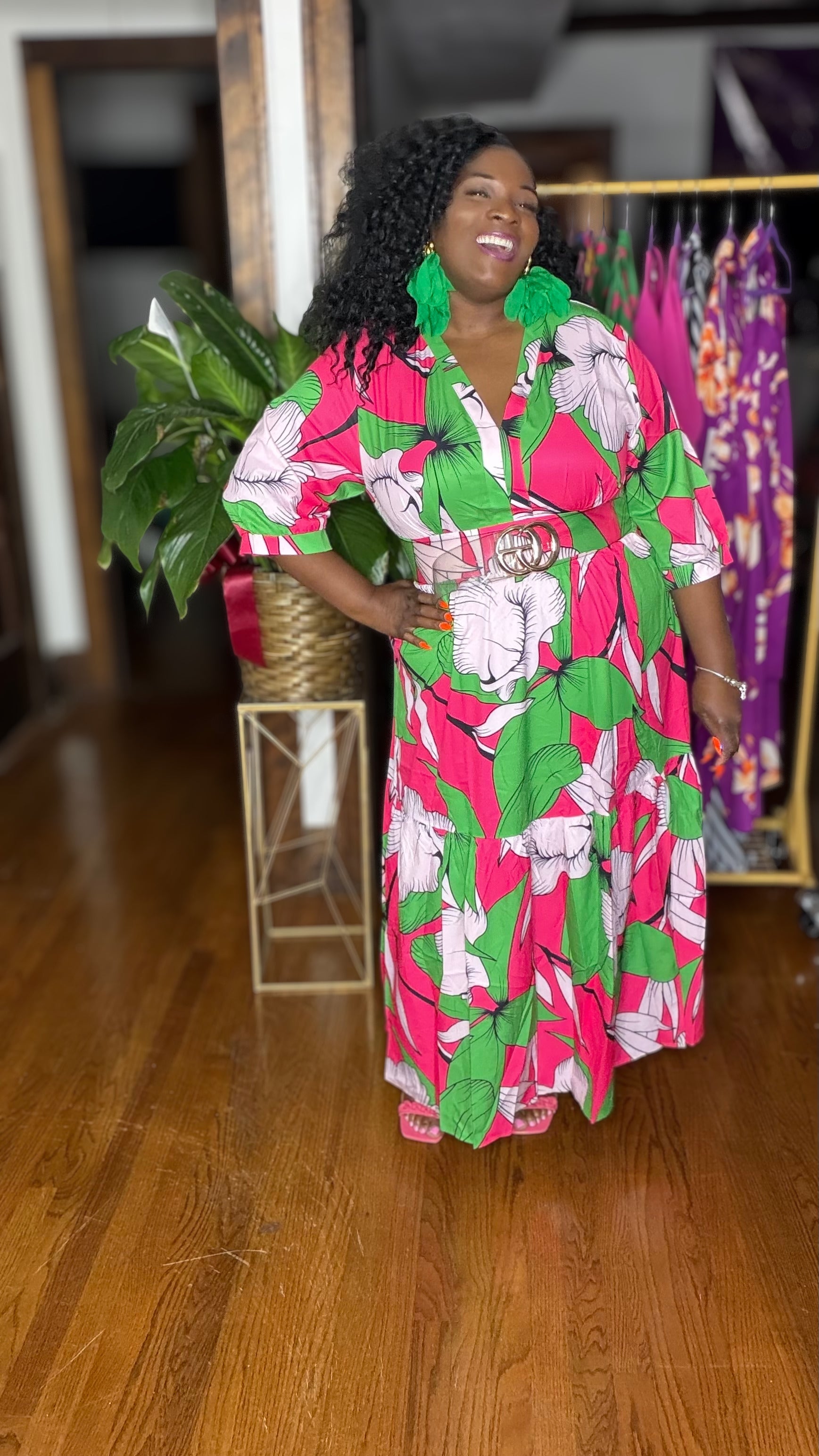 statement maxi dresses Tropical Dress – Allyson Mari style-family:Larina ONION Sewing Pattern 2083 this dress is designed Size and Option:4x4 Single/Each