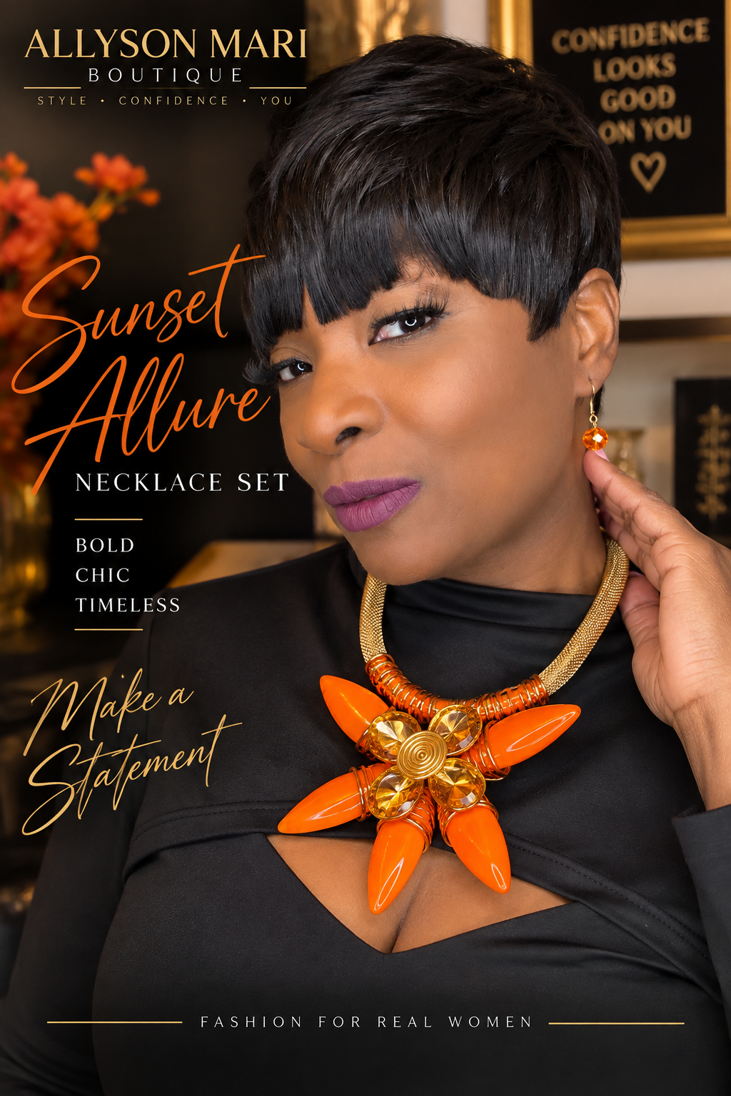 Sunset Allure Necklace & Earring Set