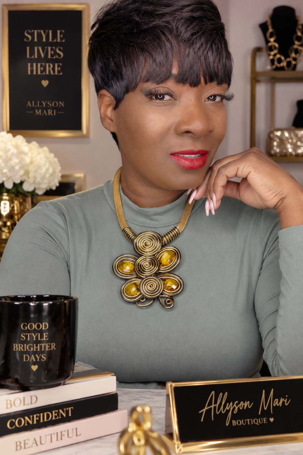The Golden Authority Statement Necklace