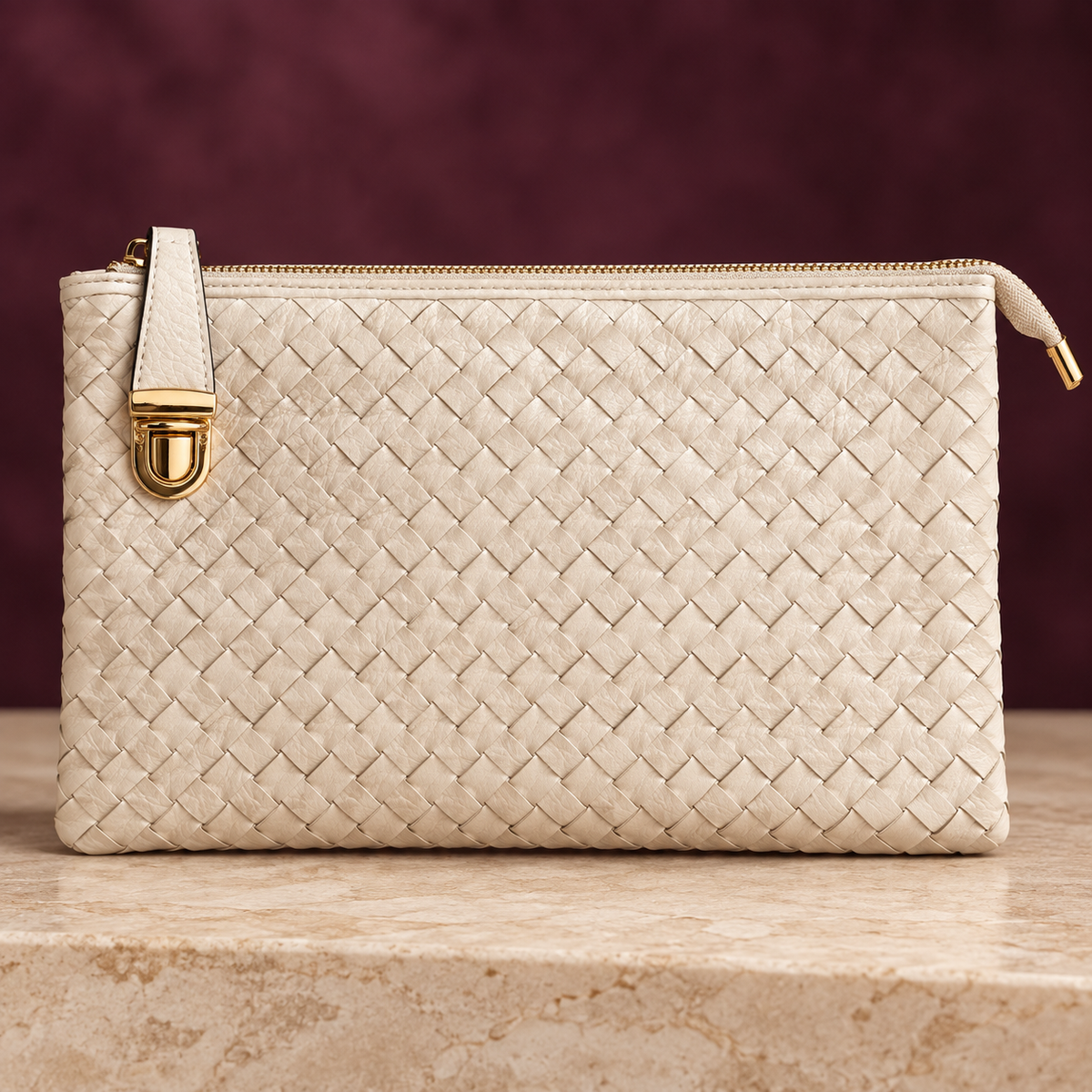 The Perfect Finish Woven Clutch