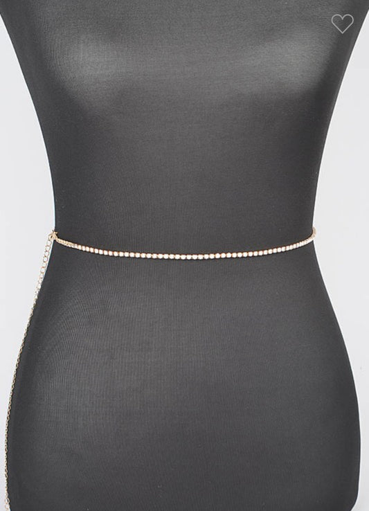 One Row Rhinestone Belt