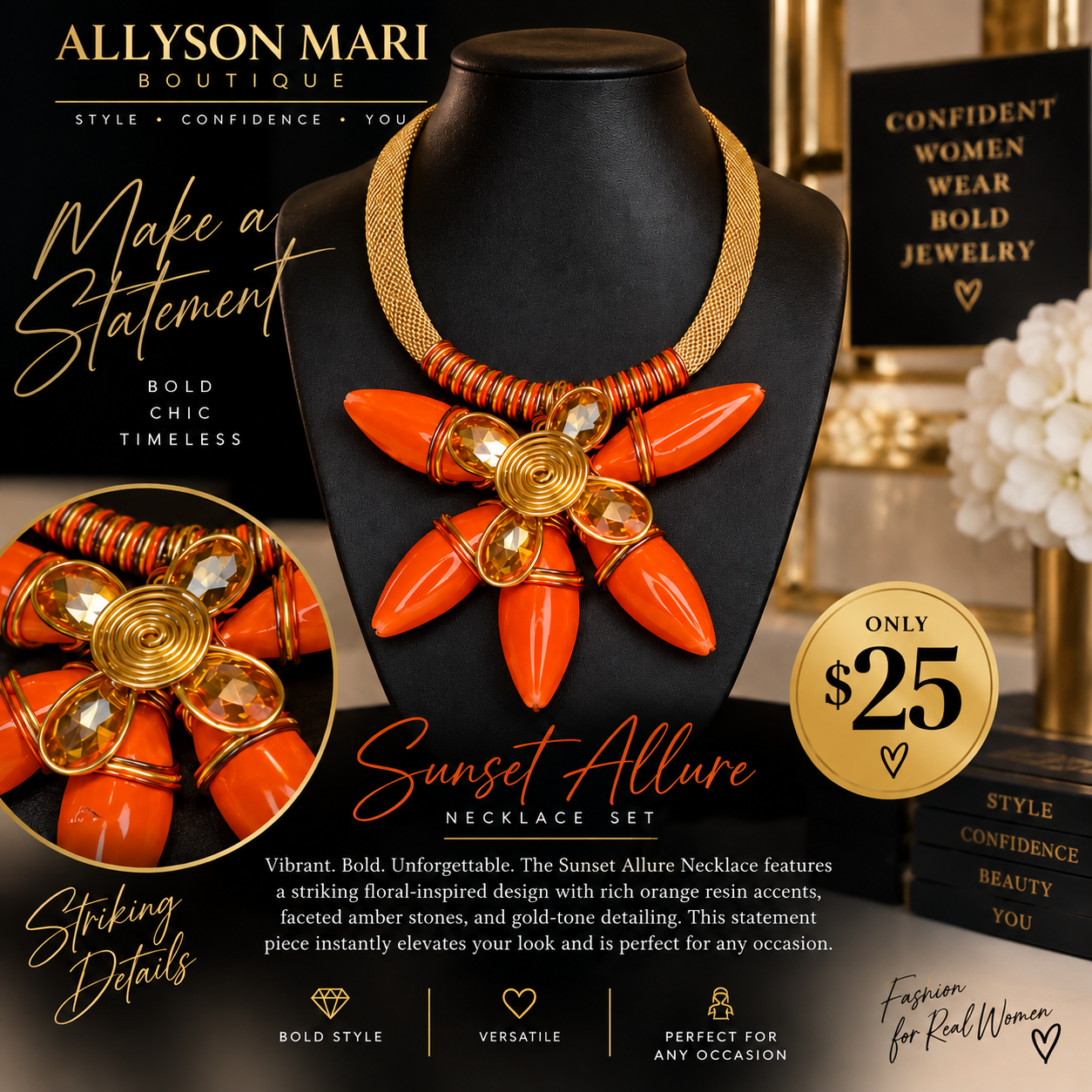 Sunset Allure Necklace & Earring Set
