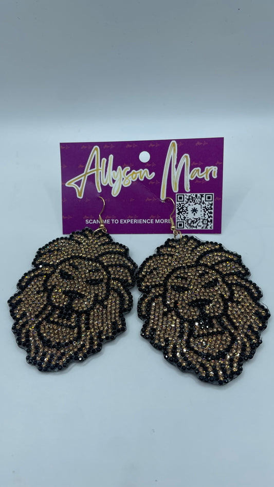 Bling Lion Earrings