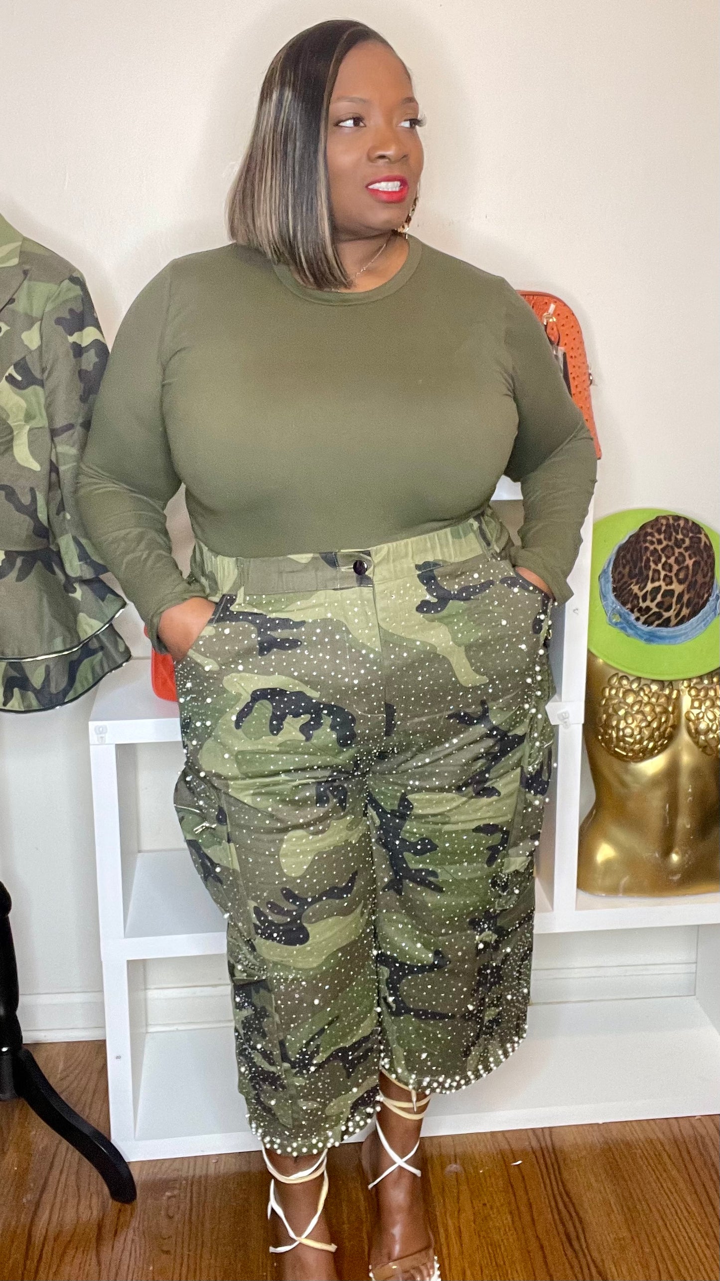 Camo Pearl Cargo Bermuda Shorts