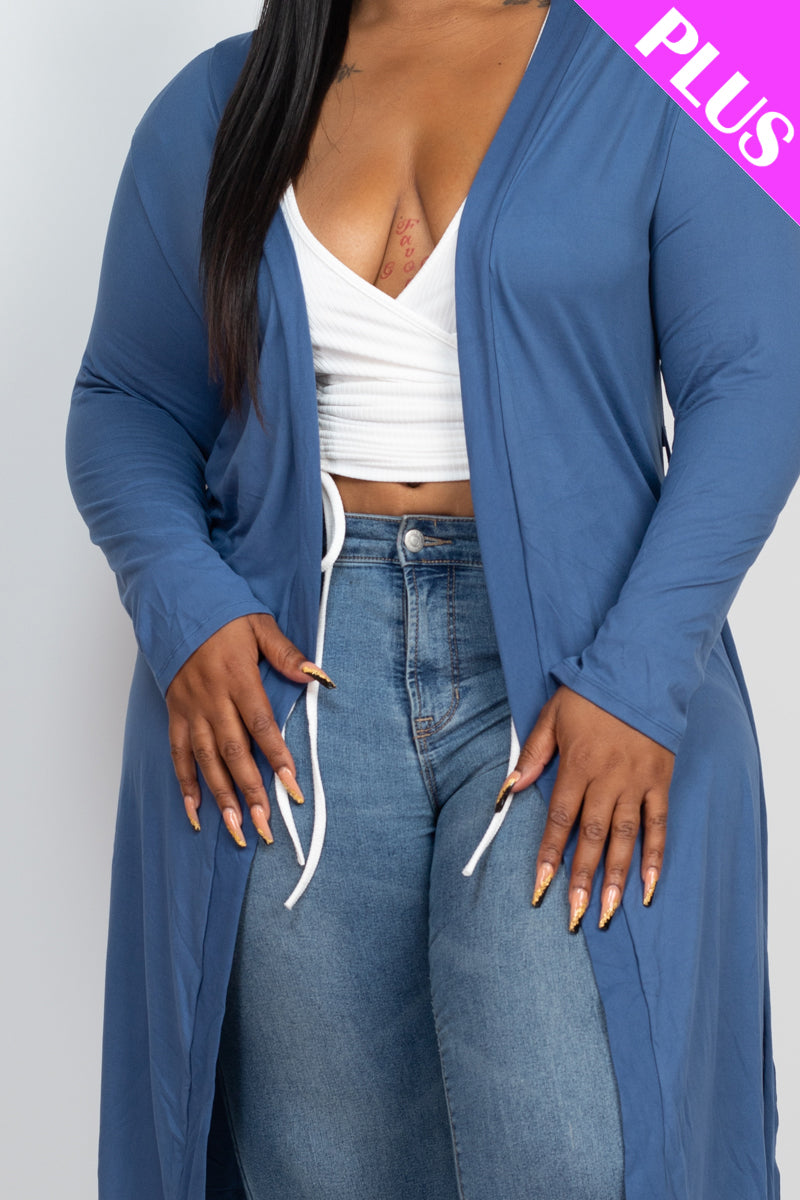 Plus Size Long Belted Cardigan (CAPELLA)