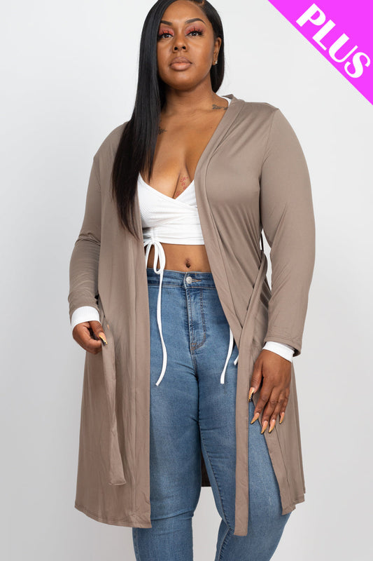 Plus Size Long Belted Cardigan (CAPELLA)