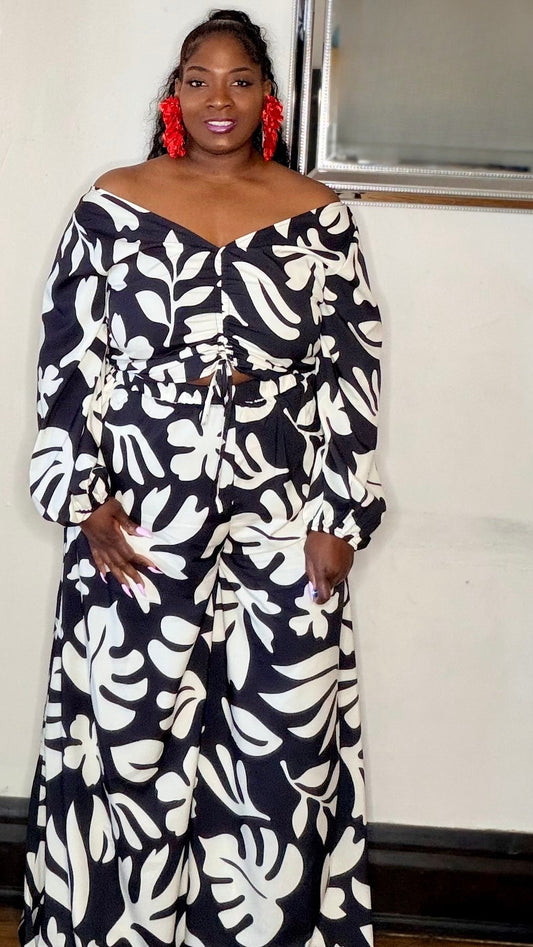 Midnight Tropics Palazzo Set