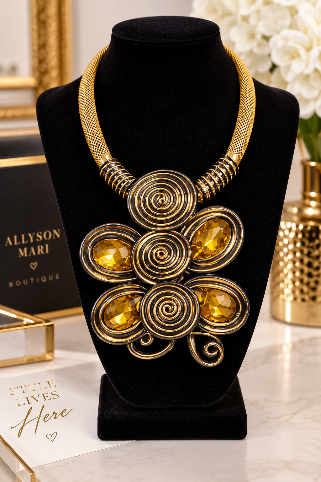 The Golden Authority Statement Necklace