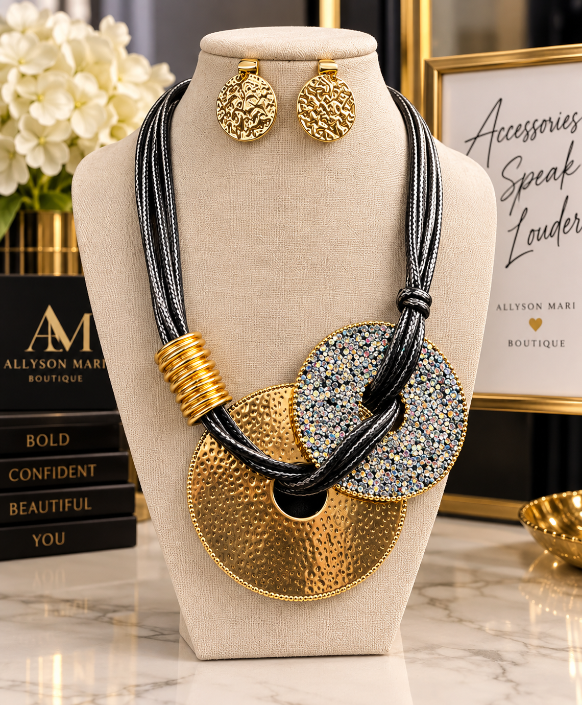 Gilded Glam Statement Set N-105