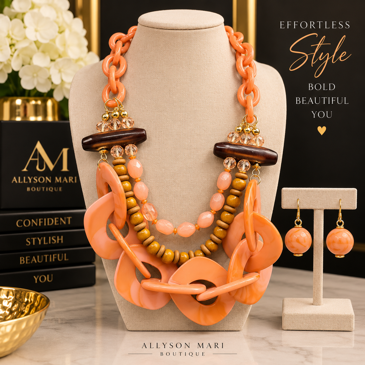 Peach Please Statement Set N-106