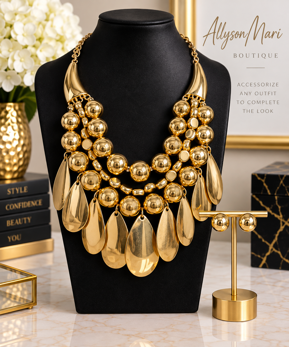 The Gilded Glam Statement Necklace Set