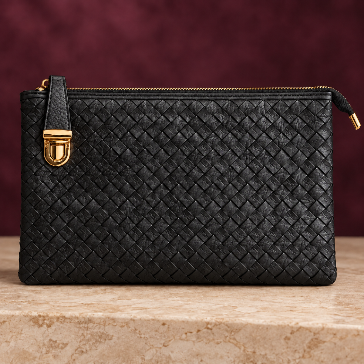 The Perfect Finish Woven Clutch